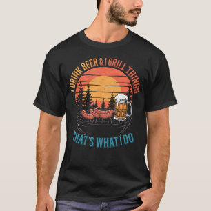 Ich Trinke Bier Grille Sachen Lustig Retro Bbq Bie T-Shirt
