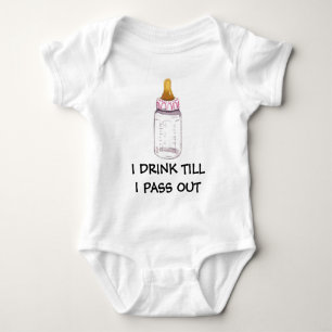 ICH TRINKE, BIS ICH HERAUS ÜBERSCHREITE BABY STRAMPLER