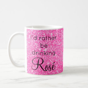 Ich trinke lieber Rosé-Rosa-Glitzer-Sparkle Kaffeetasse