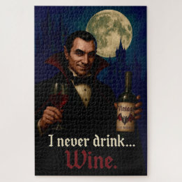 „Ich trinke nie … Wein“ Vampir-Horror-Humor Puzzle