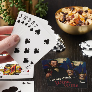 „Ich trinke nie … Wein“ Vampir-Horror-Humor Spielkarten