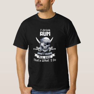 Ich trinke Rum Pirate Skull Flag Piratenflagge Kos T-Shirt