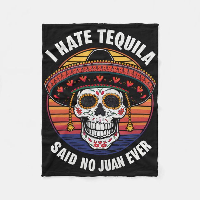 Ich trinke Tequila mexikanisch Cinco De Mayo  Fleecedecke (Vorderseite)