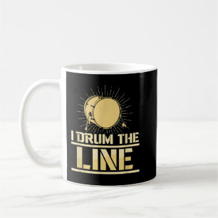 Ich trommle den Line Funny Drumline Band Musiker Kaffeetasse