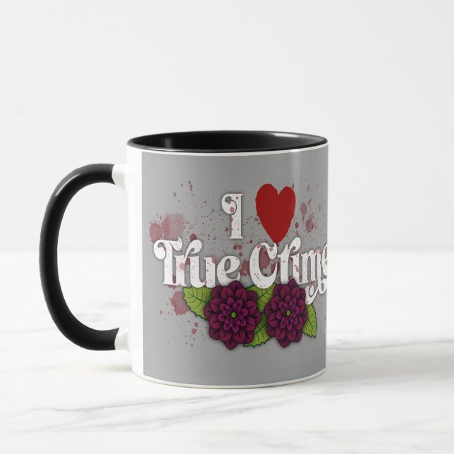 Ich ❤️ True Crime.–Personalisierter Name Tasse (Links)