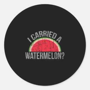 Ich trug einen Wassermelonentanz für Tänzer Runder Aufkleber