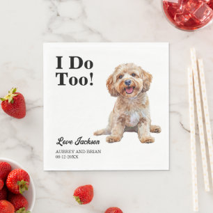 Ich tue auch! Cockapoo Hunde Hochzeit Serviette