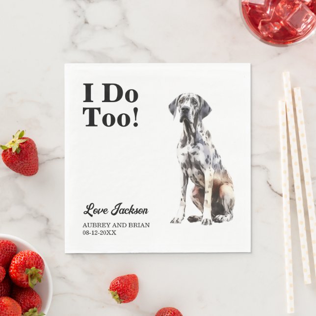 Ich tue auch! Great Dane Dog Pet Serviette (Beispiel)