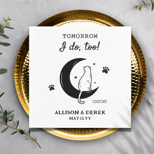 Ich tue auch Haustier Name Katze Hochzeit Probe Serviette