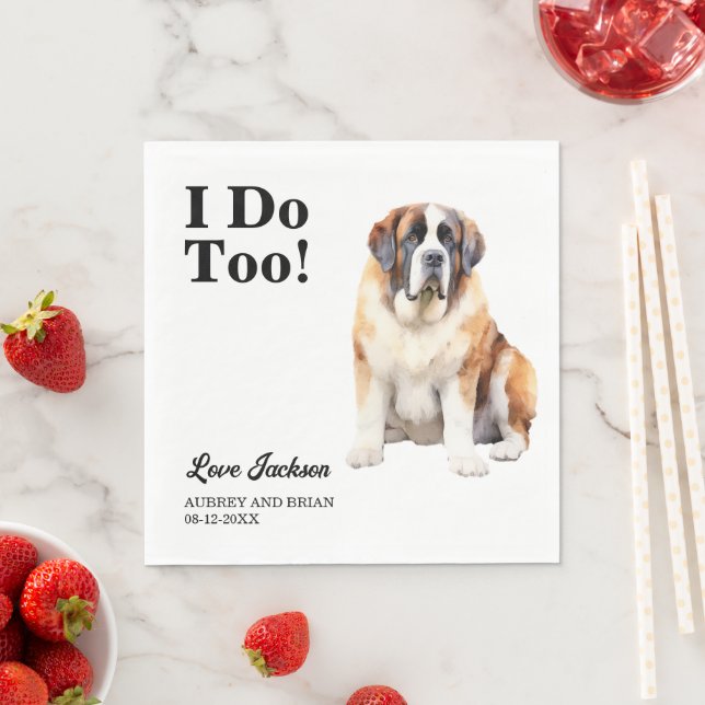 Ich tue auch! Heiligtum Saint Bernard Dog Serviette (Beispiel)