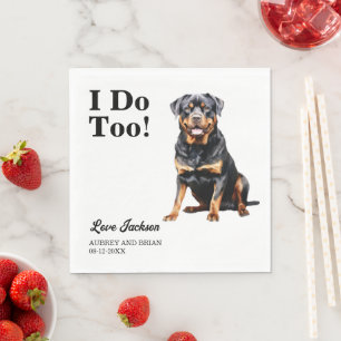 Ich tue auch! Rottweiler Hunde Hochzeitstier Serviette