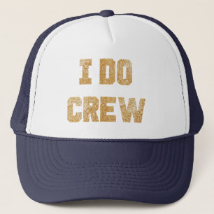 Ich tue Crew-GoldGlitzer-Braut Bachelorette Hut Truckerkappe