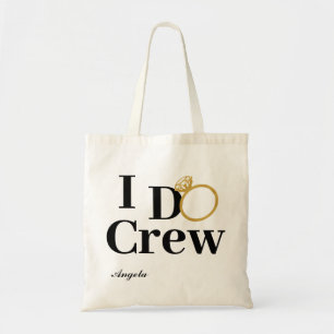 ICH TUE CREW schwarze Goldbrautjungfern-Tasche Tragetasche