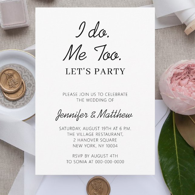 Ich tue, dass auch ich Party Elopement Wedding Par Einladung (Von Creator hochgeladen)