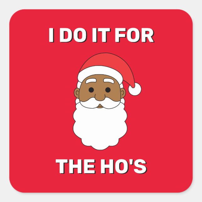 Ich tue es für den afroamerikanischen Weihnachtsma Quadratischer Aufkleber (Vorderseite)