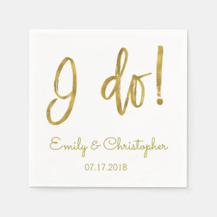Ich tue Gold Foil und White Wedkins Serviette