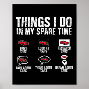 Ich tue in meiner Freizeit Auto Mechanik Väter Tag Poster