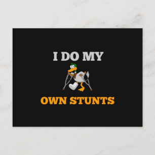 Ich tue meine eigene Stunts Funny Duck Postkarte