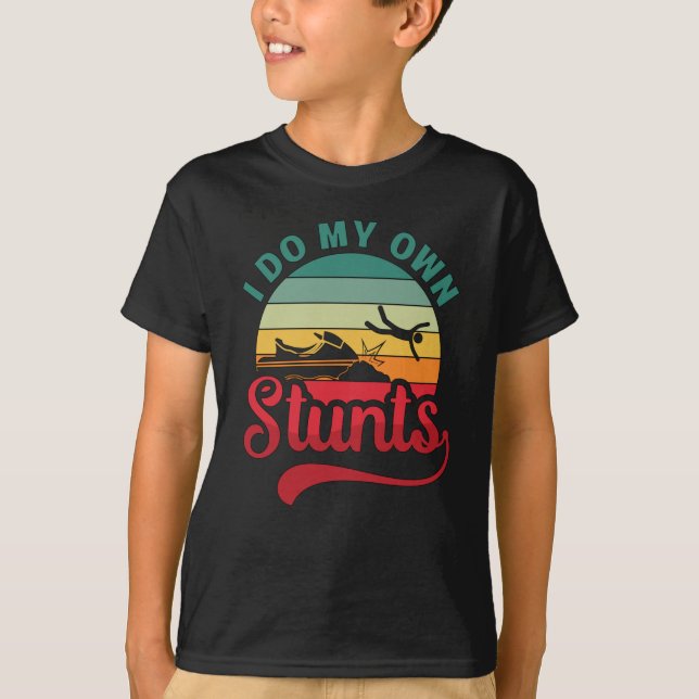 Ich tue meine eigenen Stunts Jet Ski Retro Jet Ski T-Shirt (Vorderseite)