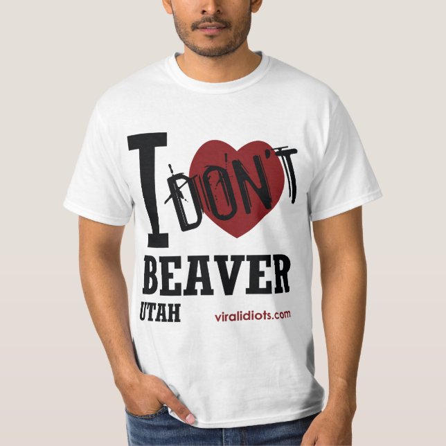 Ich tue nicht Herz-Biber, Utah T-Shirt (Vorderseite)