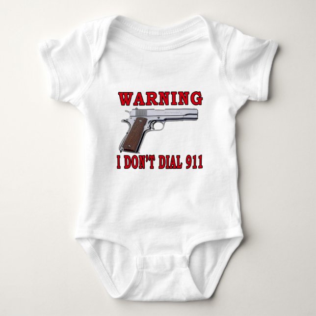 Ich tue nicht wähle 911 baby strampler (Vorderseite)