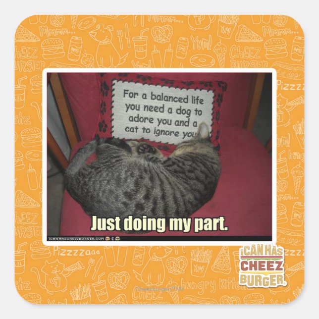 Ich tue nur meinen Teil. Quadratischer Aufkleber (Vorderseite)