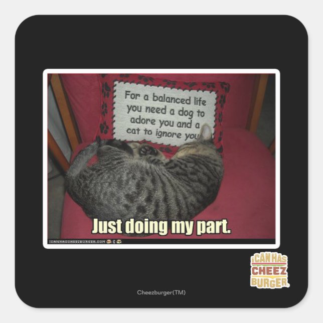 Ich tue nur meinen Teil. Quadratischer Aufkleber (Vorderseite)