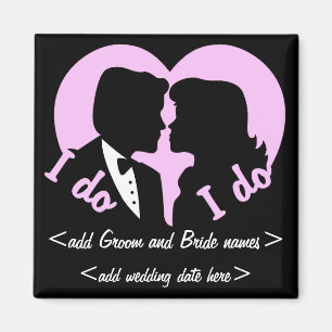 ICH TUE Silhouette-Paar-Gastgeschenk Hochzeit Magnet
