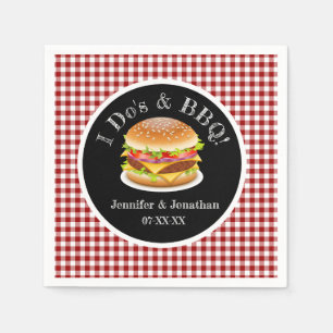 Ich tue und GRILLEN Red Gingham Hamburger Lässig H Serviette
