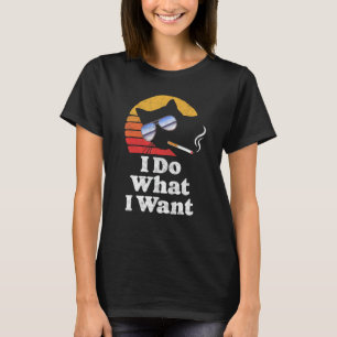 Ich tue, was Coole Funny Cat & Retro Sonnenbrille T-Shirt