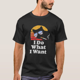 Ich tue, was Coole lustige Katze Retro Sonnenbrill T-Shirt