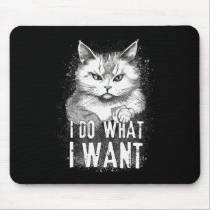 Ich tue, was ich Cat Halloween Funny Cat Halloween Mousepad