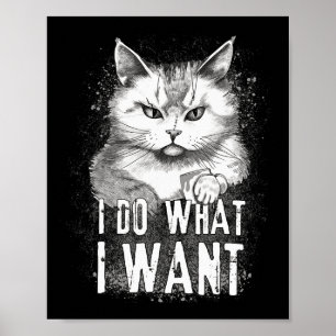Ich tue, was ich Cat Halloween Funny Cat Halloween Poster