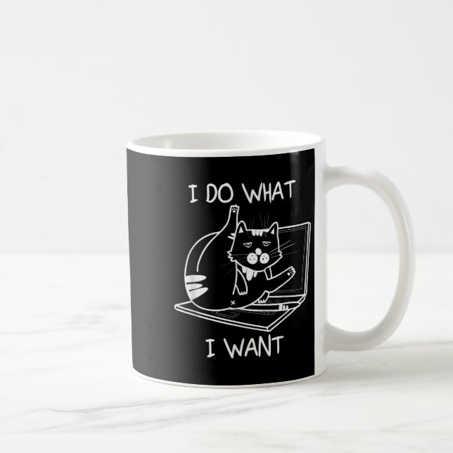 Ich tue, was ich Cat Memes Hacker Security Funny G Kaffeetasse (Rechts)