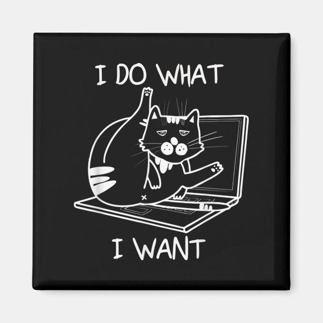 Ich tue, was ich Cat Memes Hacker Security Funny G Magnet (Vorne)