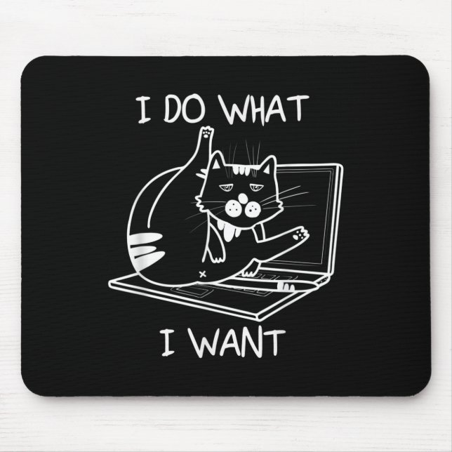 Ich tue, was ich Cat Memes Hacker Security Funny G Mousepad (Vorne)