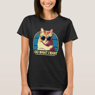 Ich tue, was ich fantasievolle Retro-Vintage Katze T-Shirt