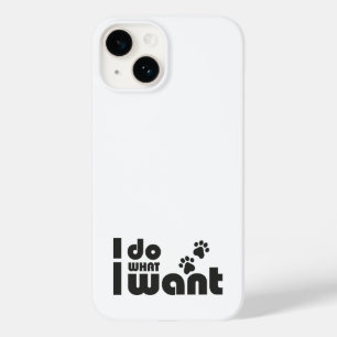 Ich tue, was ich gewollt habe, lustiges Katzen-Hun Case-Mate iPhone 14 Hülle