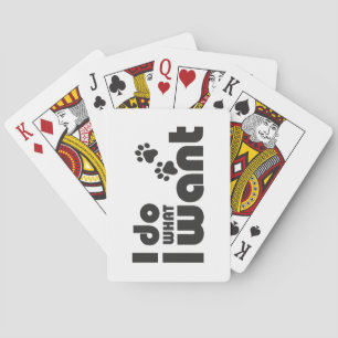 Ich tue, was ich gewollt habe, lustiges Katzen-Hun Spielkarten