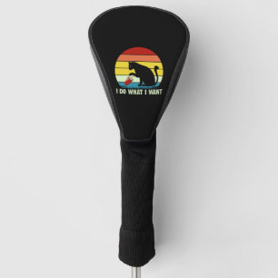 Ich tue, was ich lustige Vintage Schwarze Katze Ge Golf Headcover