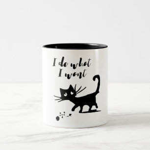 Ich tue, was ich lustiges freches zweifarbige tasse