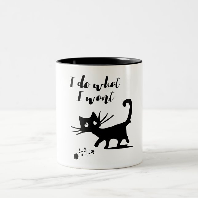 Ich tue, was ich lustiges freches zweifarbige tasse (Mittel)