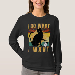 Ich tue, was ich mit meinem Katzenrebelkat-Retro G T-Shirt