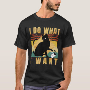 Ich tue, was ich mit meinem Katzenrebelkat-Retro G T-Shirt