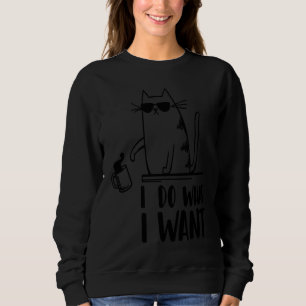 Ich tue, was ich Vintagen Cat Dropping Cup of Coff Sweatshirt