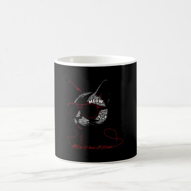 Ich Tue Was Ich Will Katzen-Typografie Kaffeetasse (Mittel)