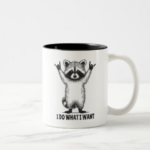 Ich tue, was ich will Waschbär Zweifarbige Tasse