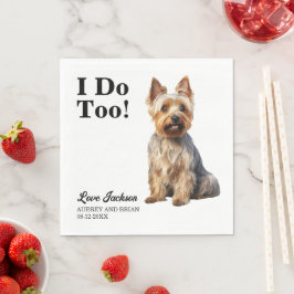 Ich tue zu australische Terrier Pet Wedding Serviette