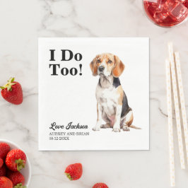 Ich tue zu Beagle Hundesache Hochzeit Serviette