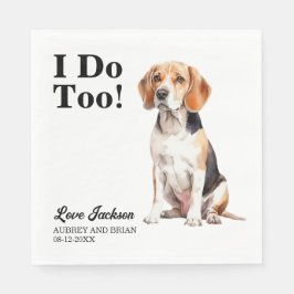 Ich tue zu Beagle Hundesache Hochzeit Serviette